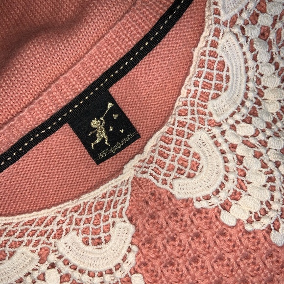 ES Style 1928 rose pink lace collared tunic - Picture 2 of 2